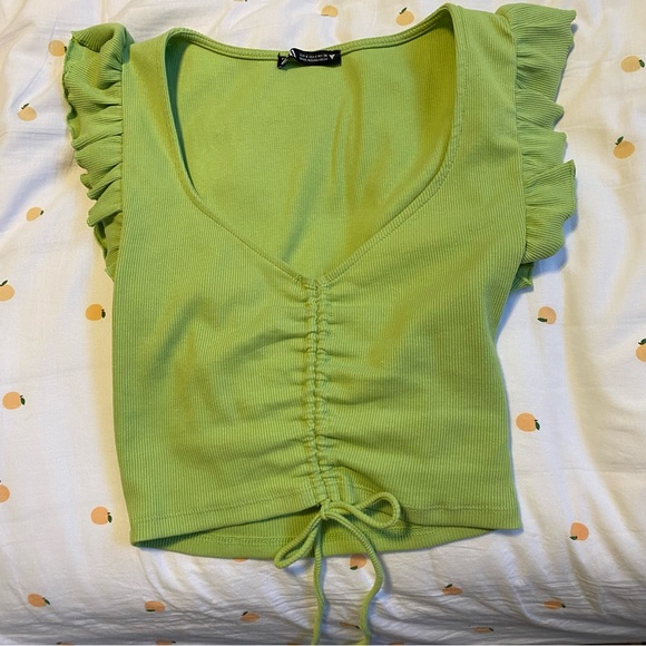 zara ruffled crop top - Picture 7 of 10